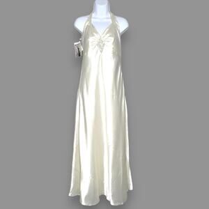 Jessica McClintock Cream Halter Wedding Dress